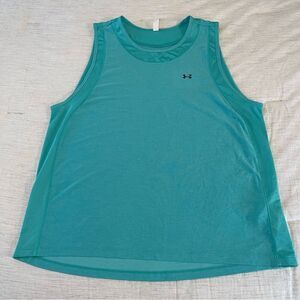 Under Armour Heat Gear Tank Top Women XL Green Activewear Gym Training